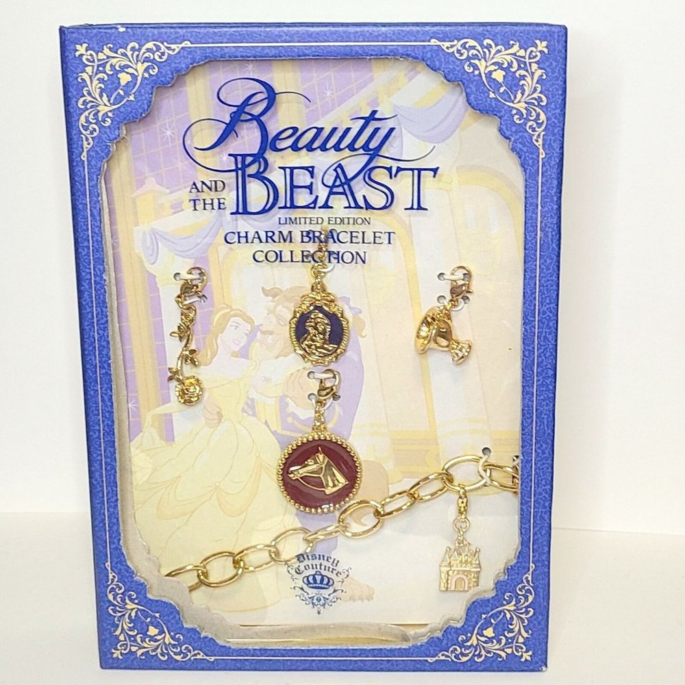 Disney Couture Beauty & the Beast Limited Edition Charm Bracelet‎ Cup Horse Box